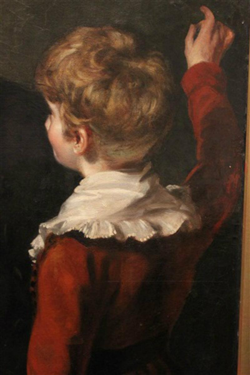 Gentleman with his Three Children by 18th Century English Artist John Opie In Good Condition For Sale In Vancouver, British Columbia