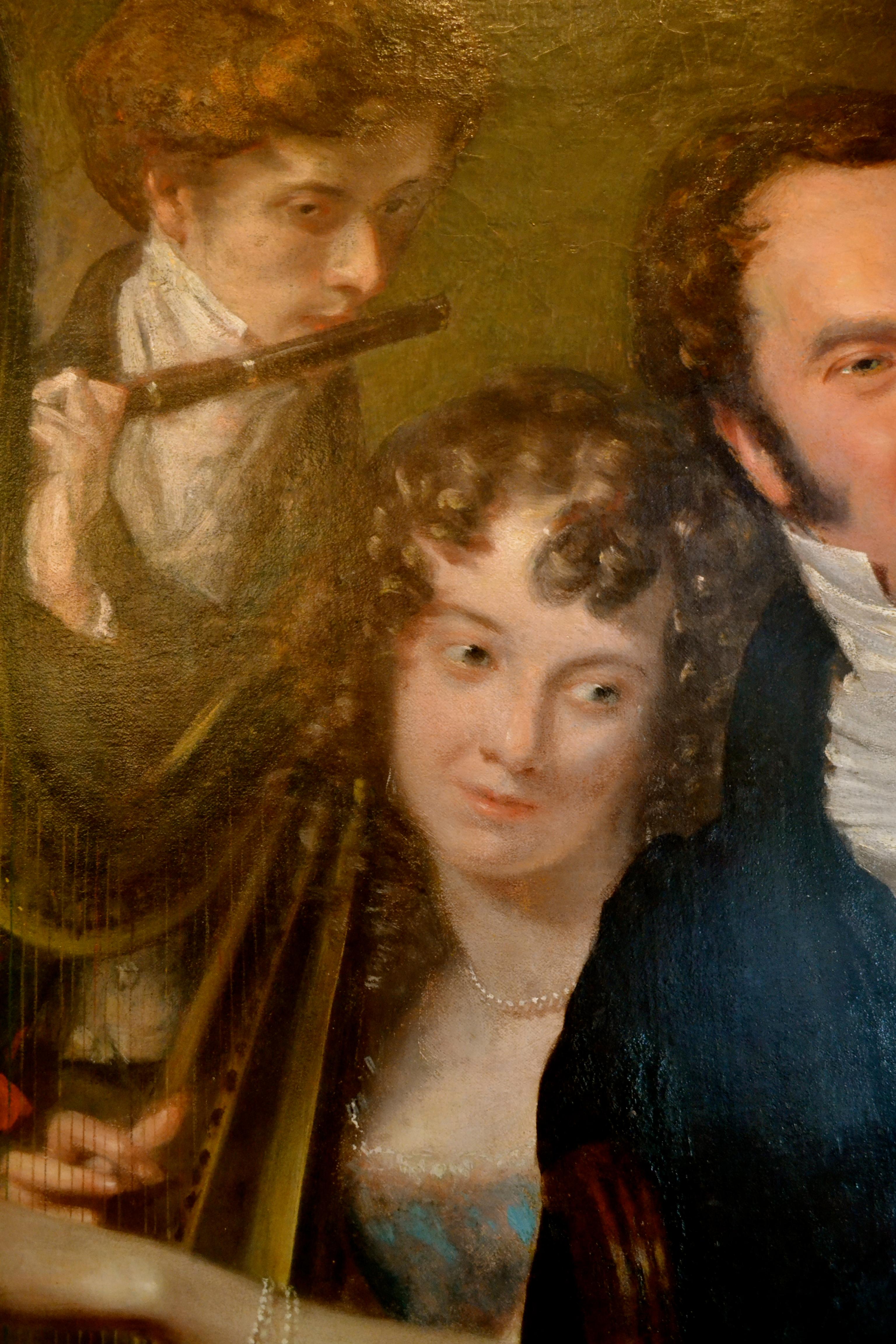 Painted Gentleman with his Three Children by 18th Century English Artist John Opie For Sale