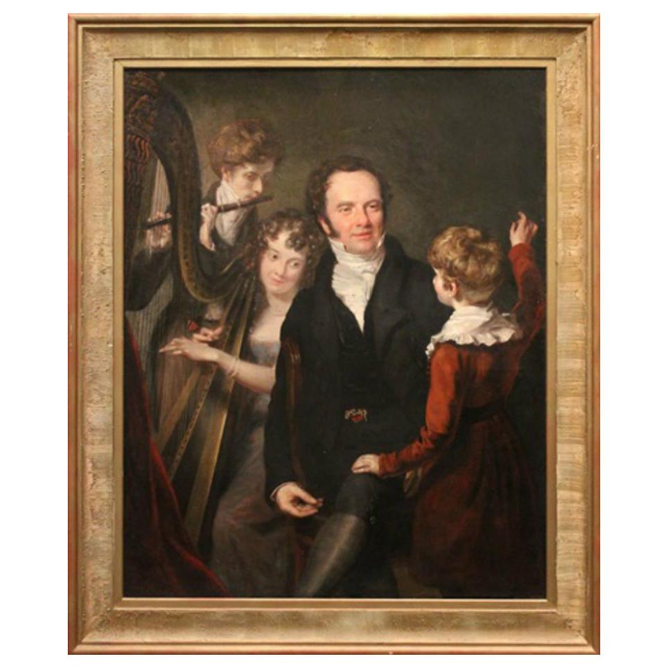 Gentleman mit seinen drei Kindern des englischen Künstlers John Opie aus dem 18. Jahrhundert im Angebot