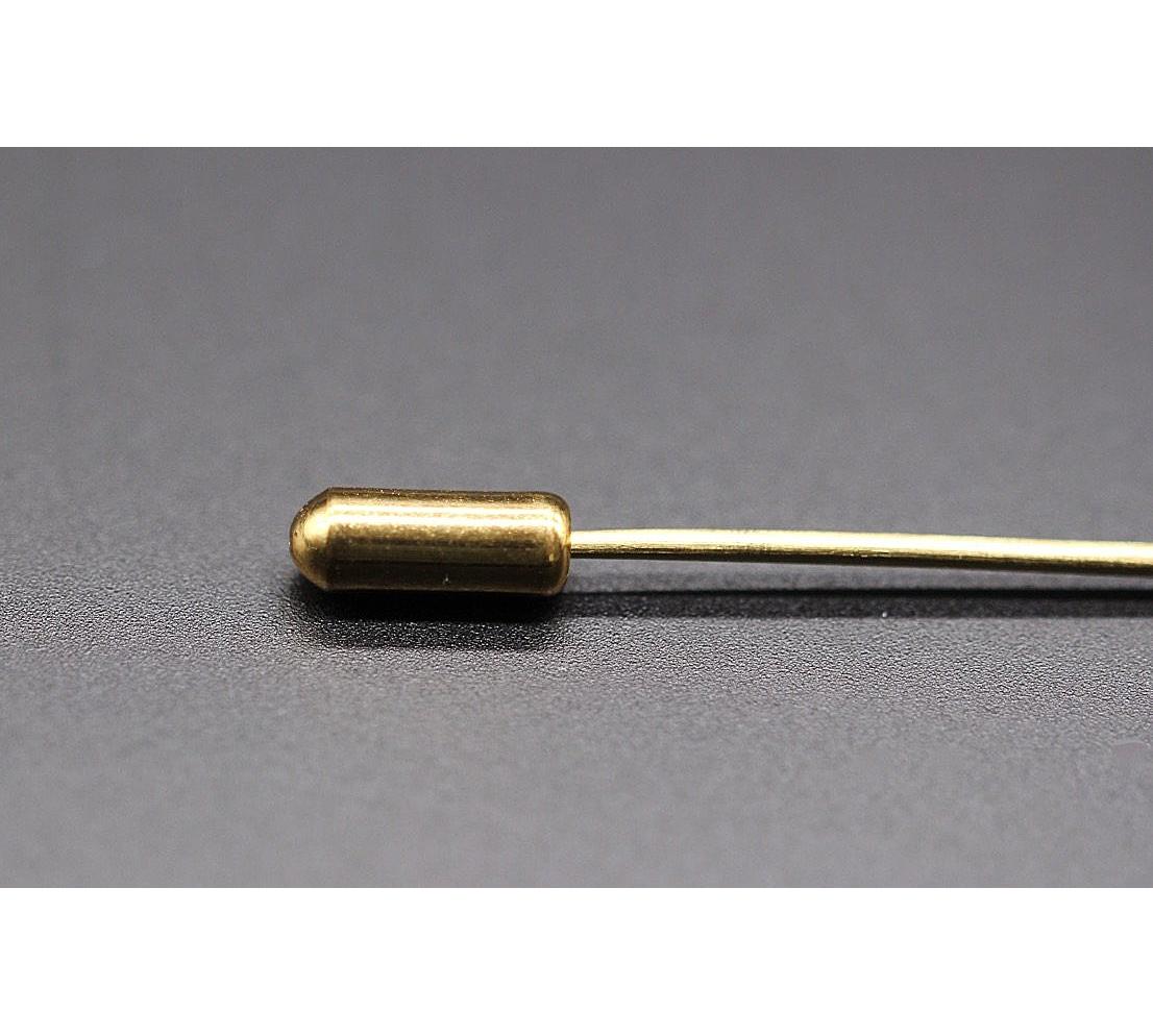 Old European Cut Gentleman's 14 Kt Yellow Gold Diamond and Ruby Stick Pin For Sale