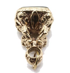 Gentleman's 9 Kt Yellow Gold and Bloodstone Pendant Fob Seal