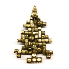 A geometric coloured paste 'Christmas Tree' brooch, Weiss, USA, 1950s
