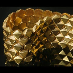 Geometric Pattern French Gold Bracelet