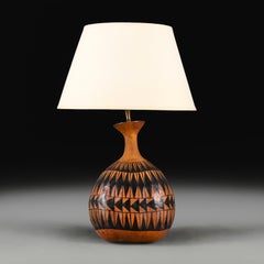 A Geometrically Painted Kenyan Calabash Gourd as a Lamp