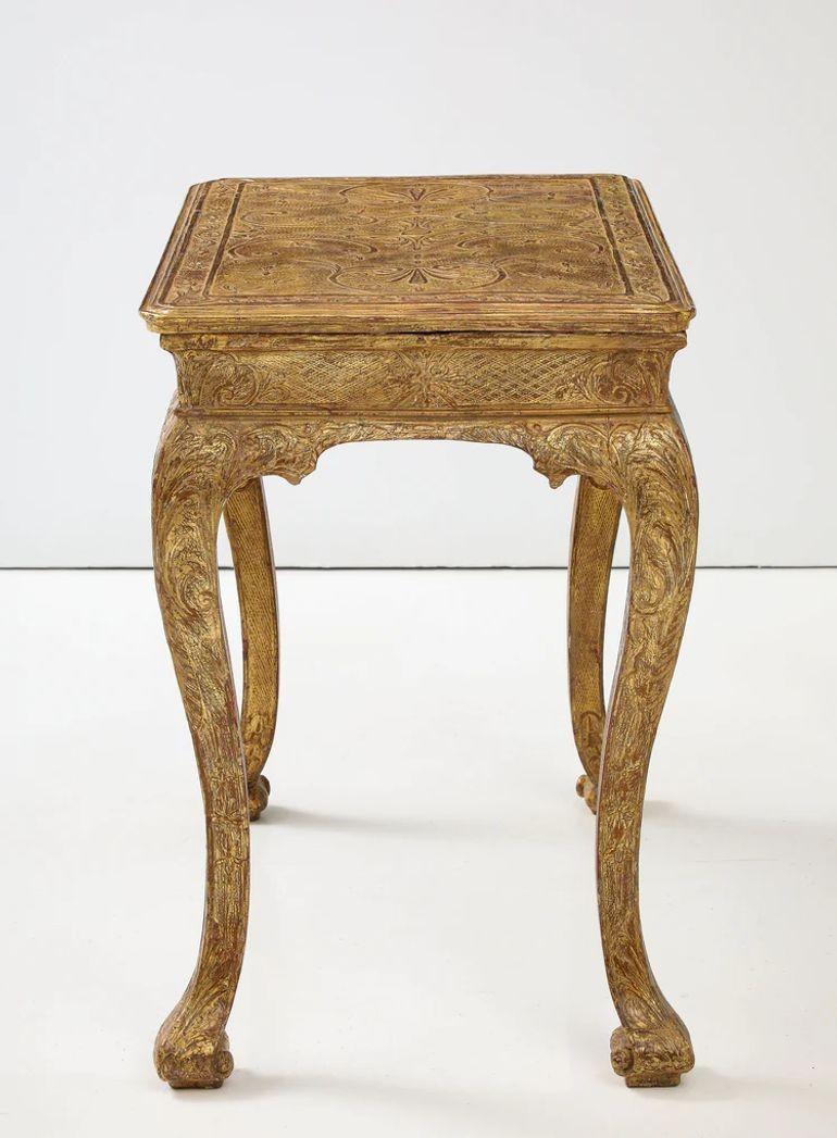 Ein geschnitzter und vergoldeter Gesso-Tisch von Georg I. (George I.)