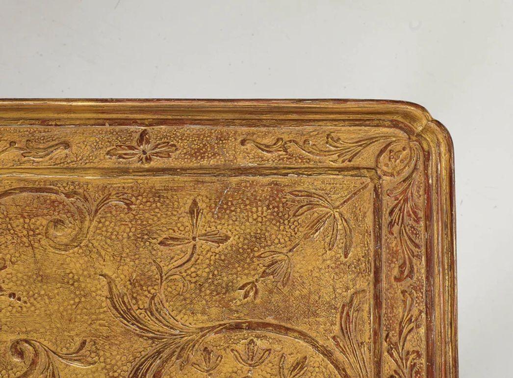 Ein geschnitzter und vergoldeter Gesso-Tisch von Georg I. (Handgeschnitzt)
