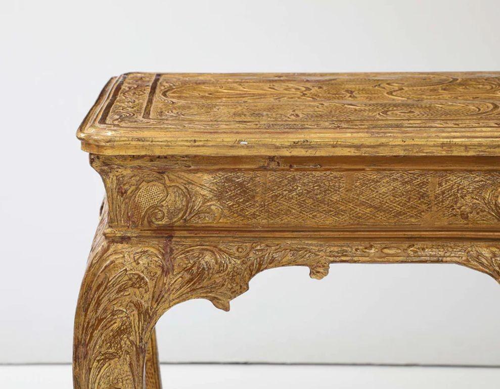 Early 18th Century A George I Carved and Gilt Gesso Table