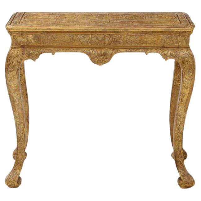 Ein geschnitzter und vergoldeter Gesso-Tisch von Georg I.