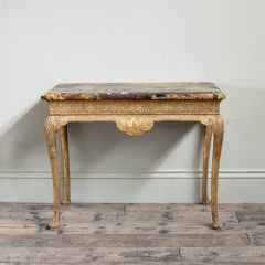 A George I Gesso Table with Breche de Vendome Marble Top