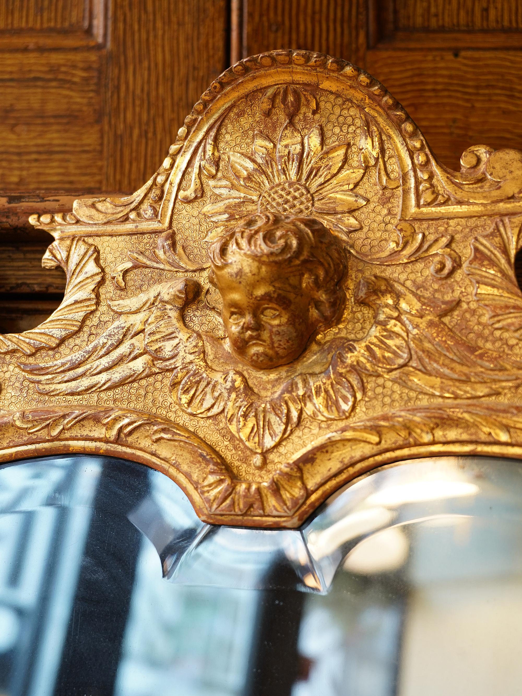 English George I Giltwood Mirror in the Manner of John Belchier