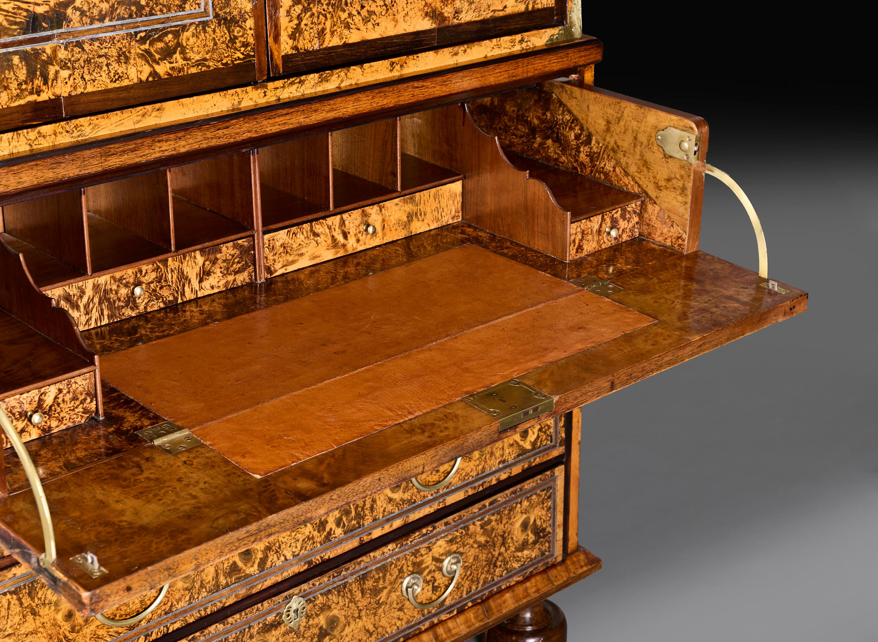 A George I Mulberry Secretaire Bureau Attributed to Coxed & Woster For Sale 3
