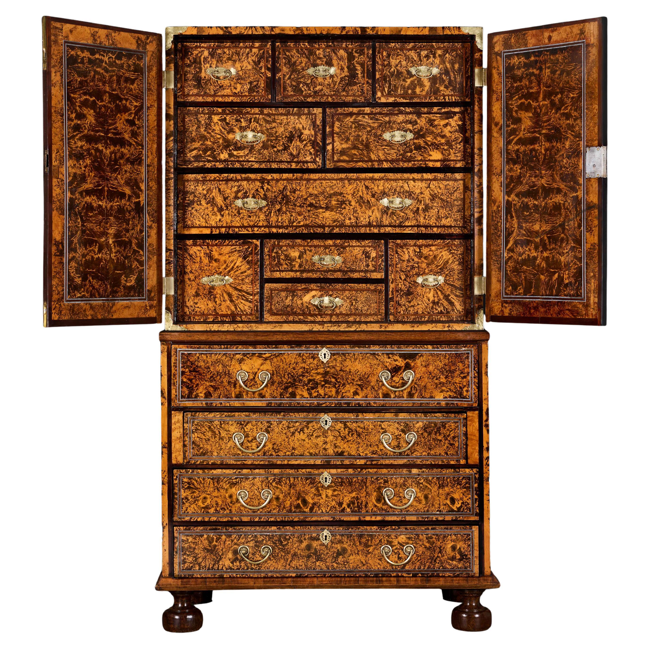 A George I Mulberry Secretaire Bureau Attributed to Coxed & Woster For Sale