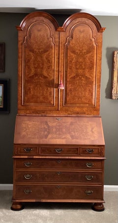 A George I Style Burl Walnut Secretary Desk, England