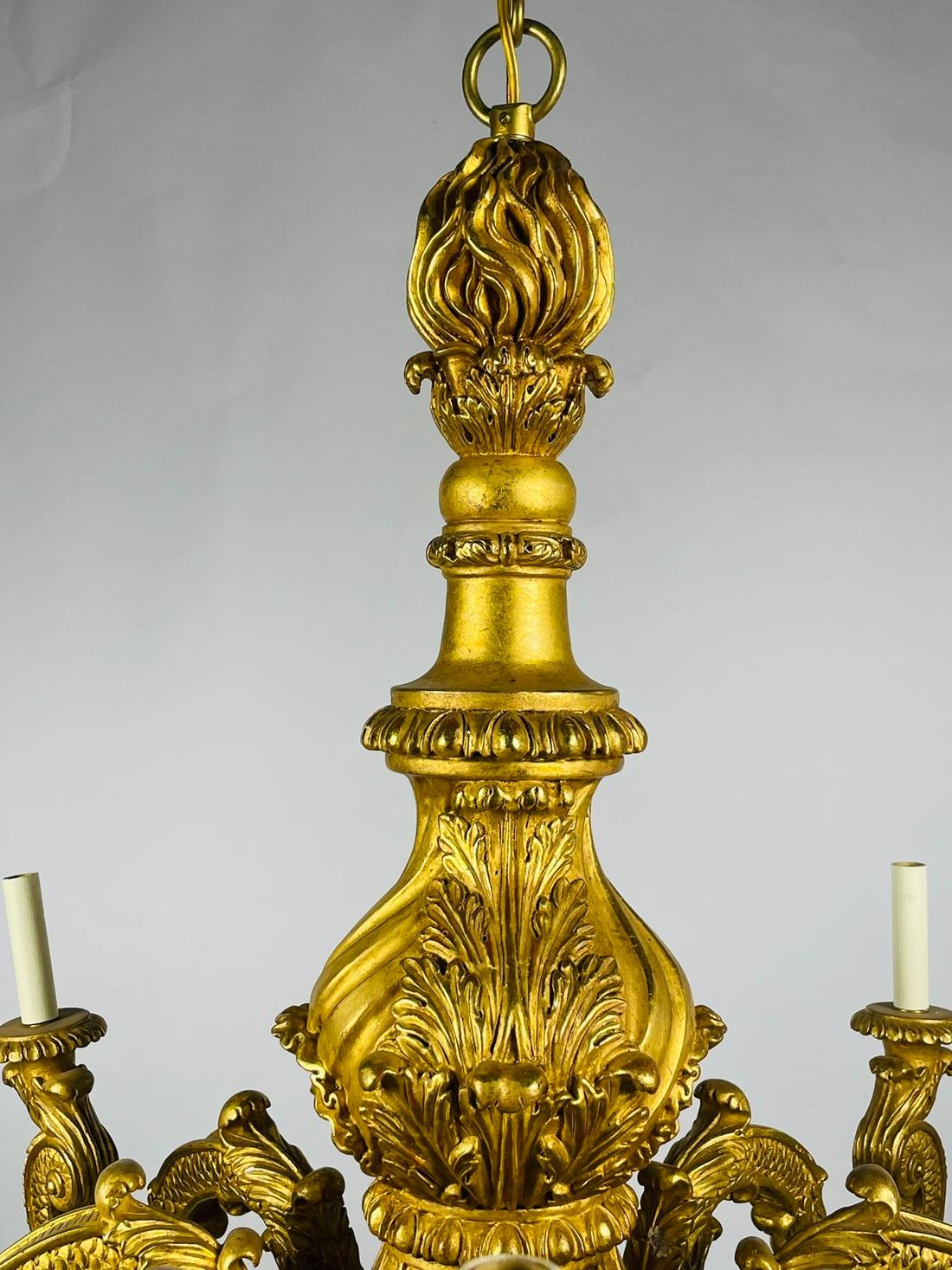 George I Style Carved Giltwood Chandelier by Vaughan Design For Sale 4