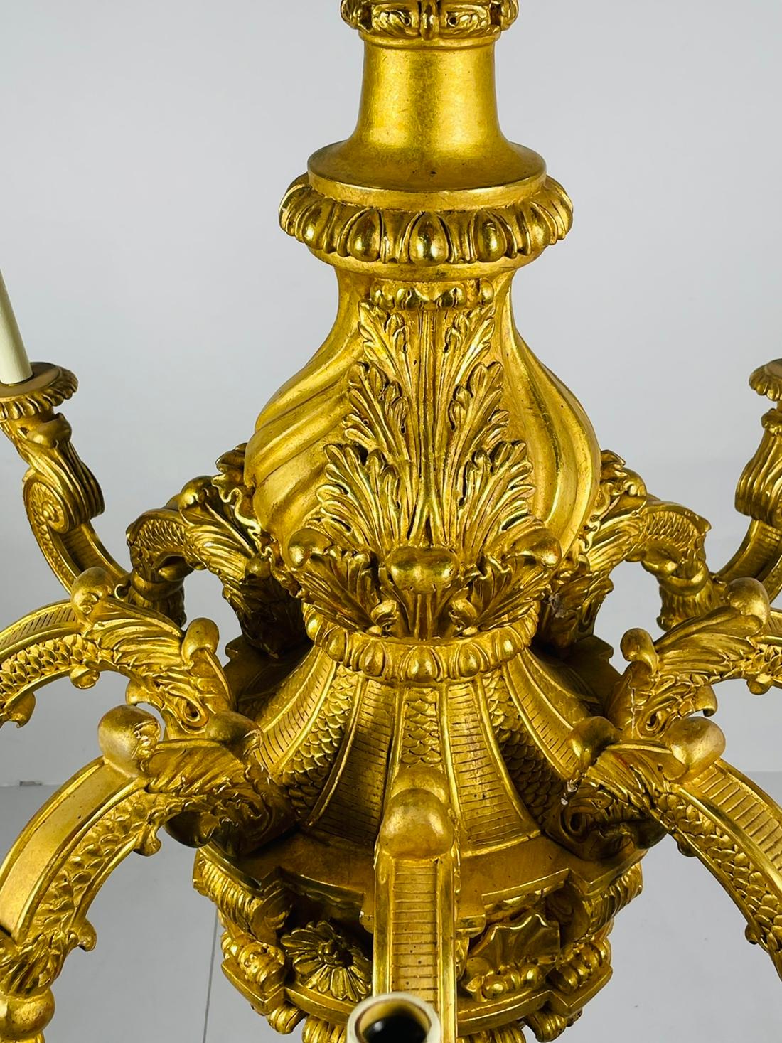 George I Style Carved Giltwood Chandelier by Vaughan Design For Sale 6