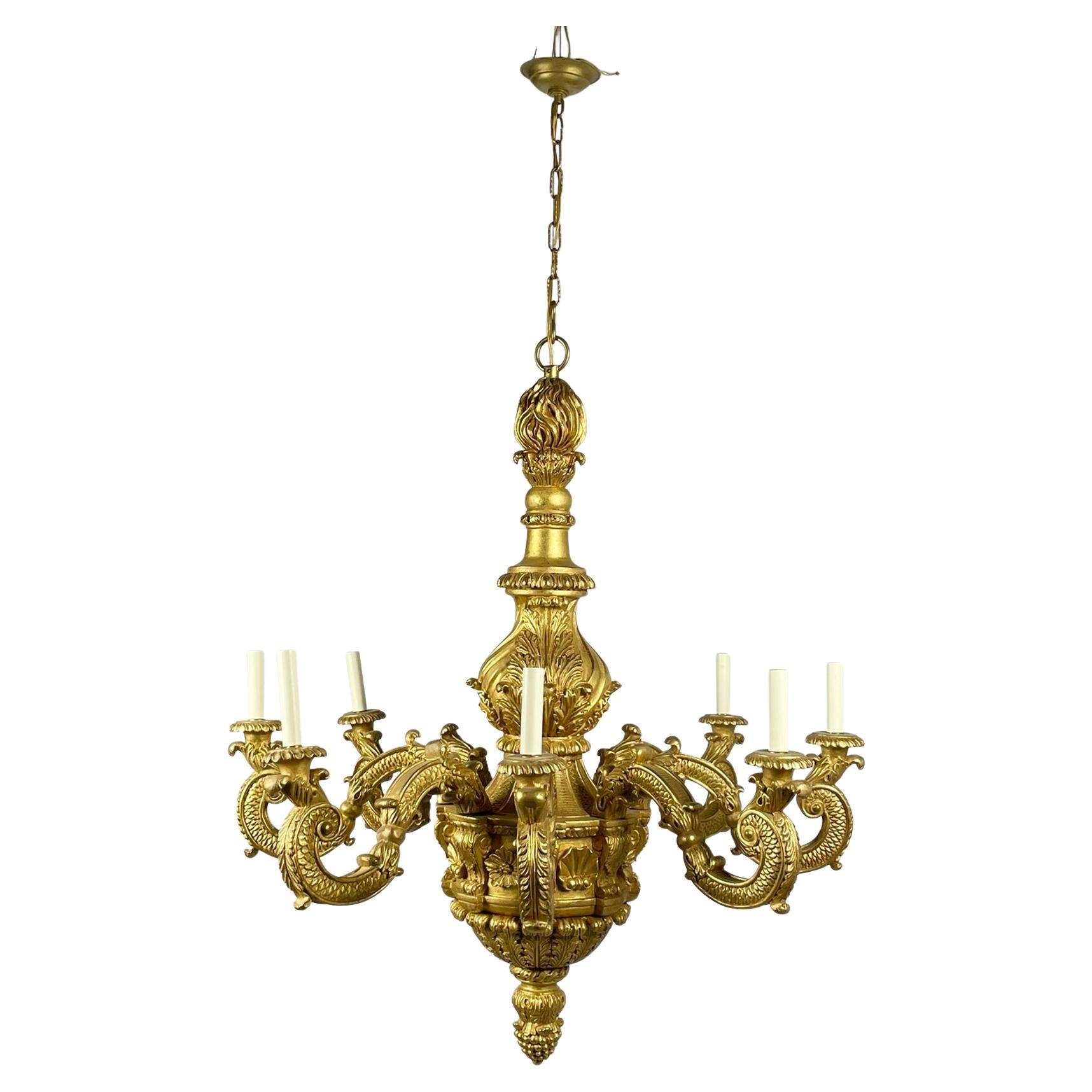 George I Style Carved Giltwood Chandelier by Vaughan Design For Sale