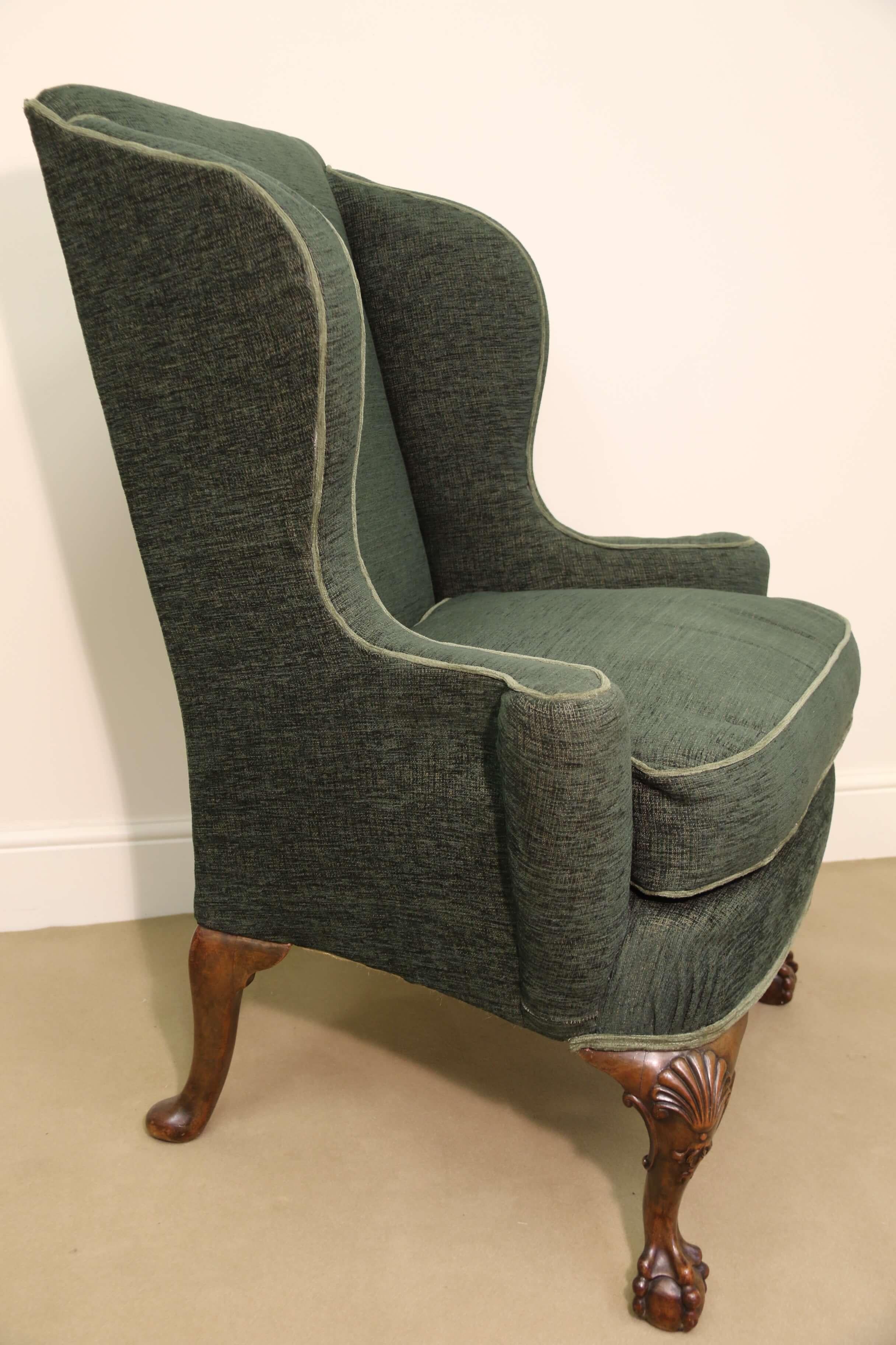 Late 19th Century George I Style Winged Armchair