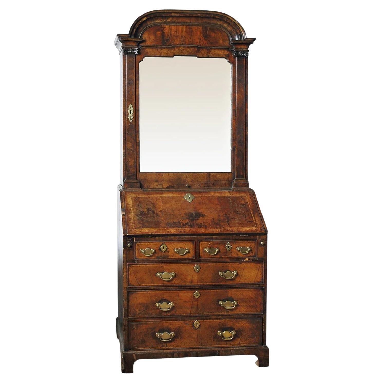 A George I Walnut Bureau Cabinet, Early 18th Century