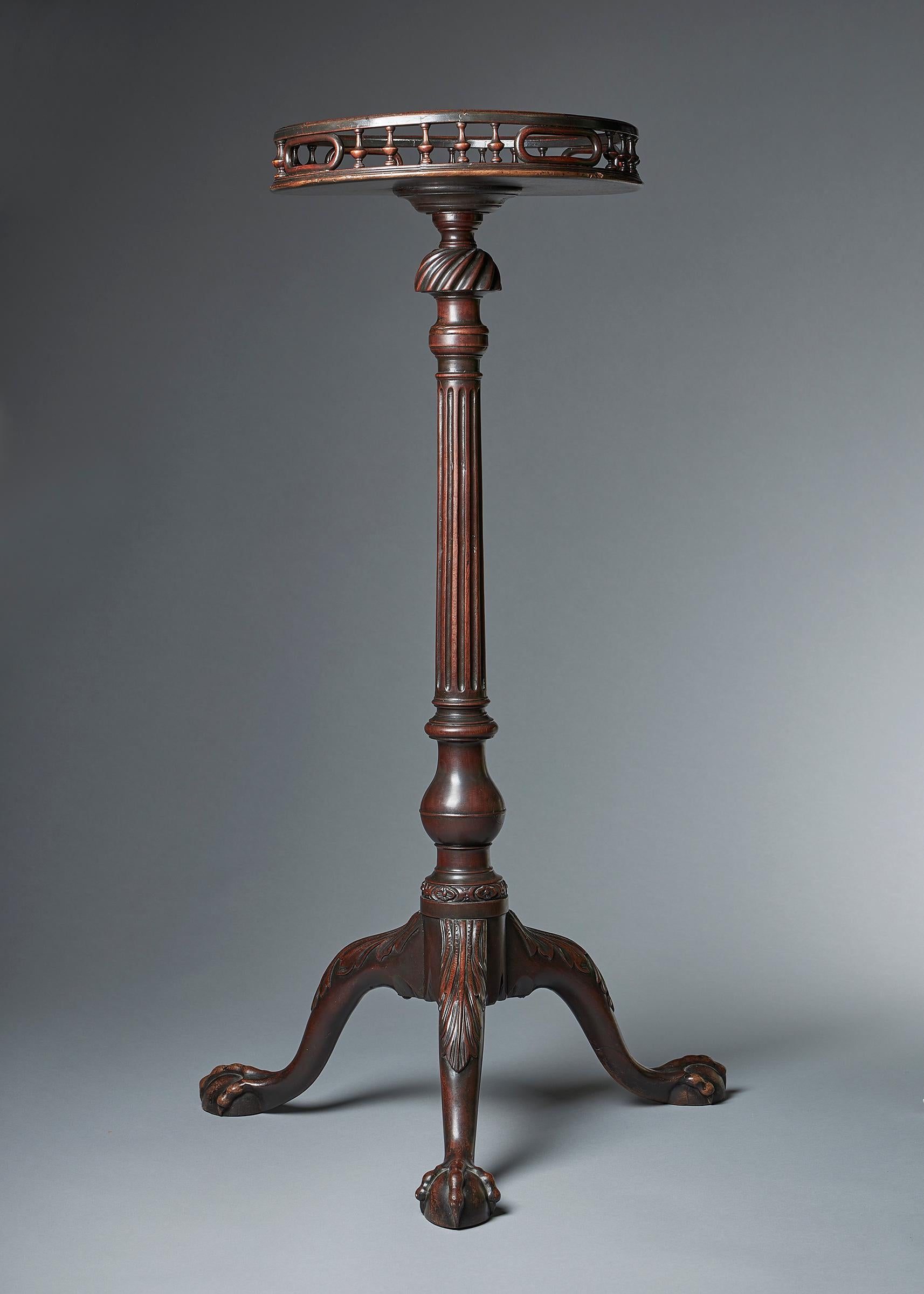 Chippendale George II 18th Century Mahogany Torchiere