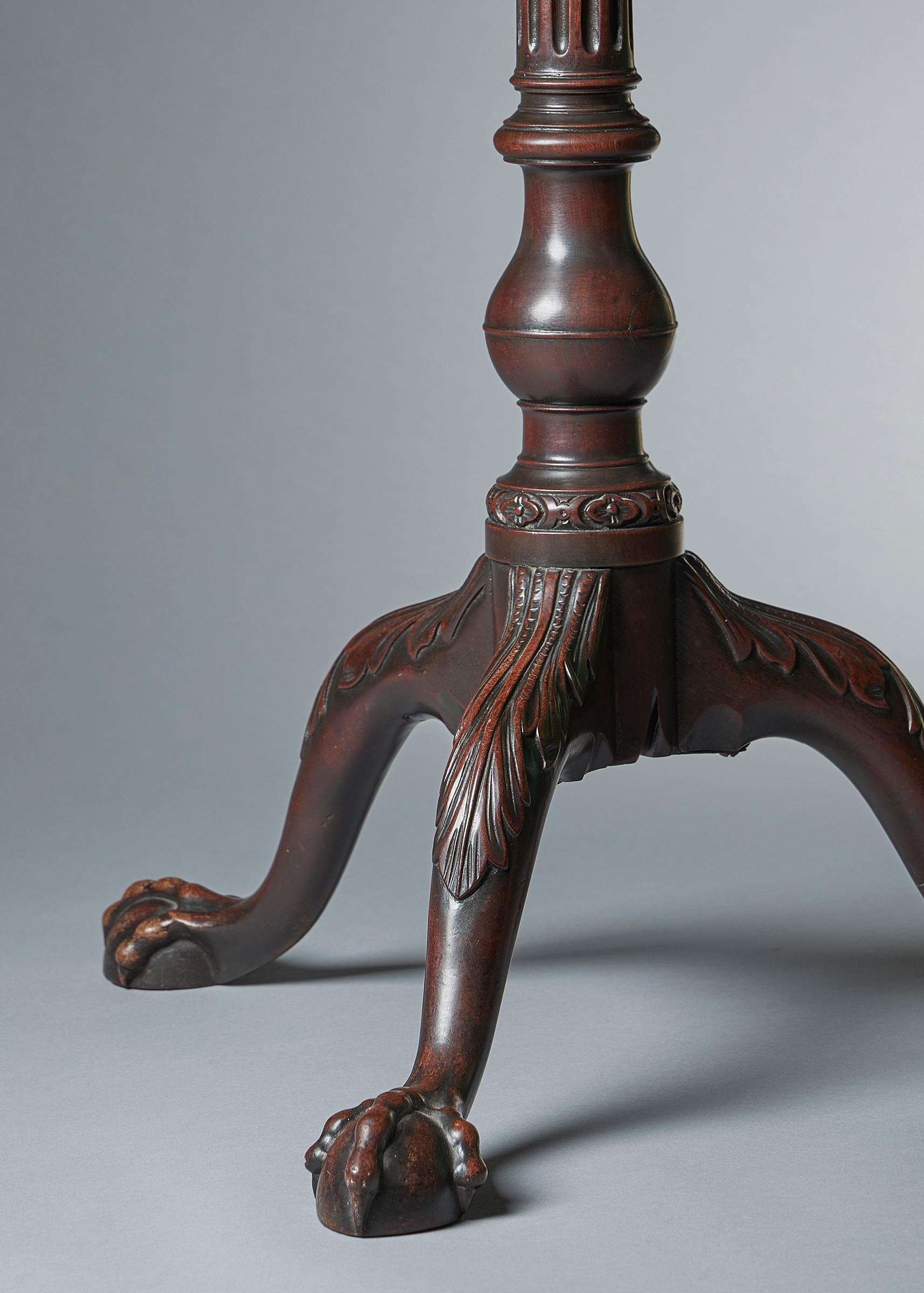 Carved George II 18th Century Mahogany Torchiere