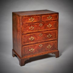A George II Burr Yew Caddy Chest of Drawers, Circa 1730-1740