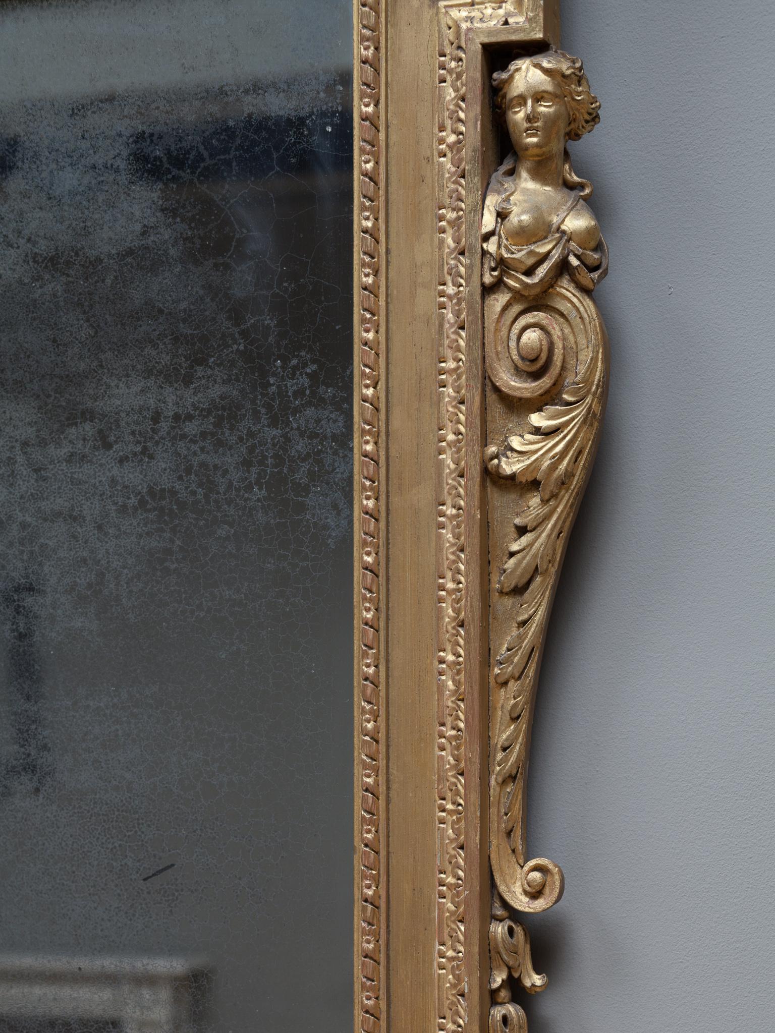 George II Carved Giltwood Pier Mirror In Good Condition In London, GB