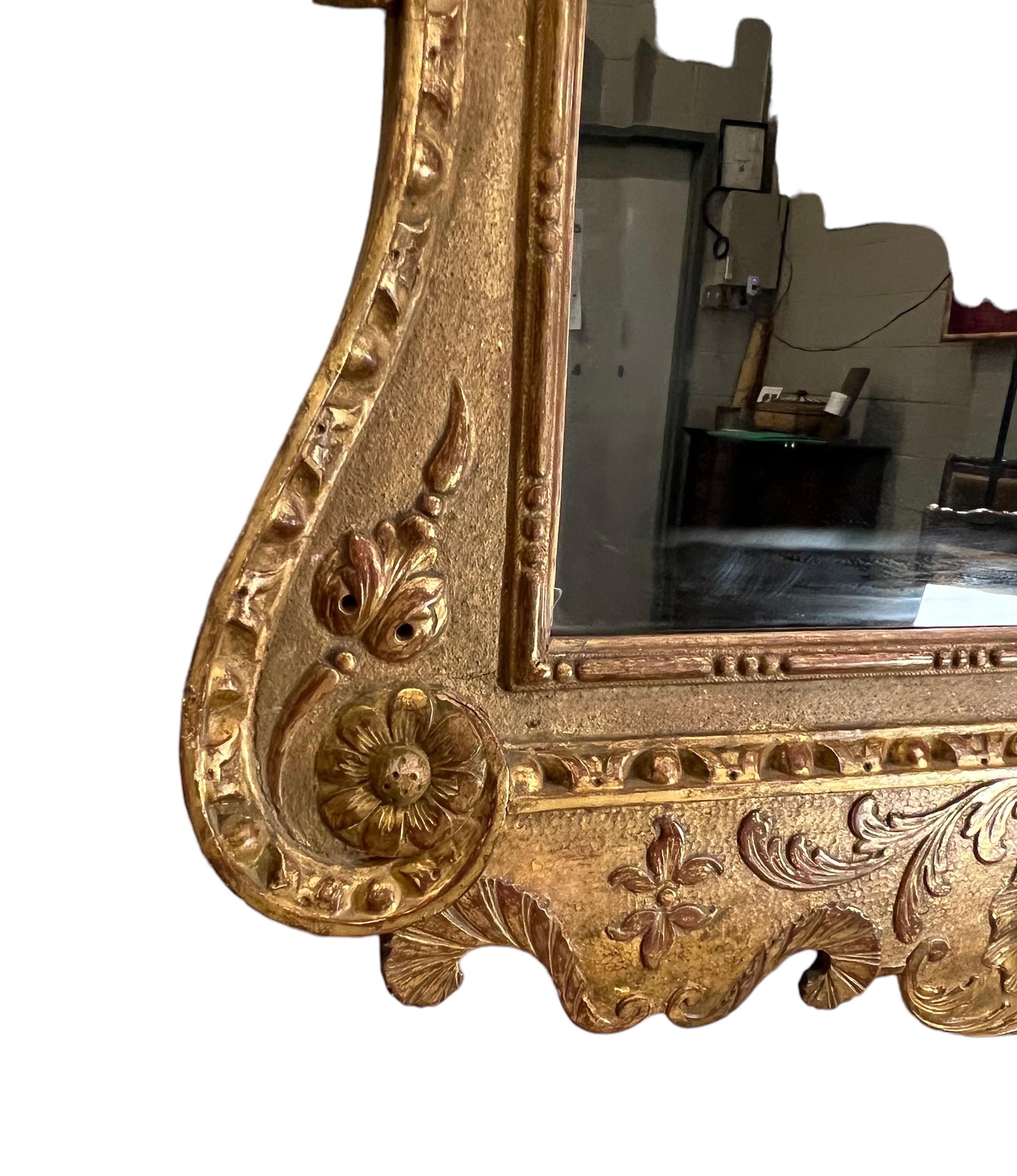 Hand-Carved A George II Giltwood Mirror Circa 1740 For Sale
