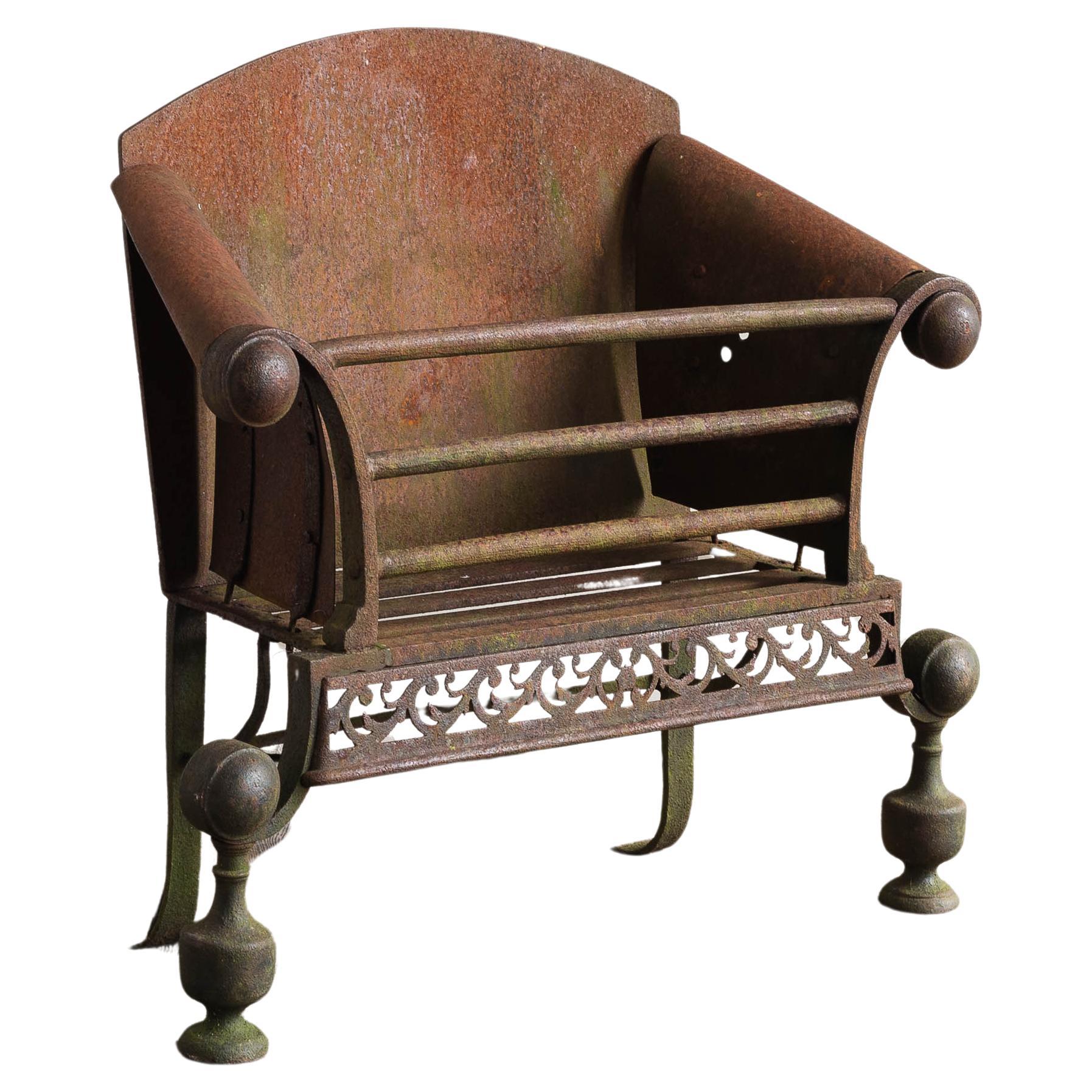 A George II Iron and Steel Fire Grate For Sale