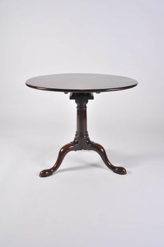 George II Period Mahogany Tripod Table with Gun Barrel Stem