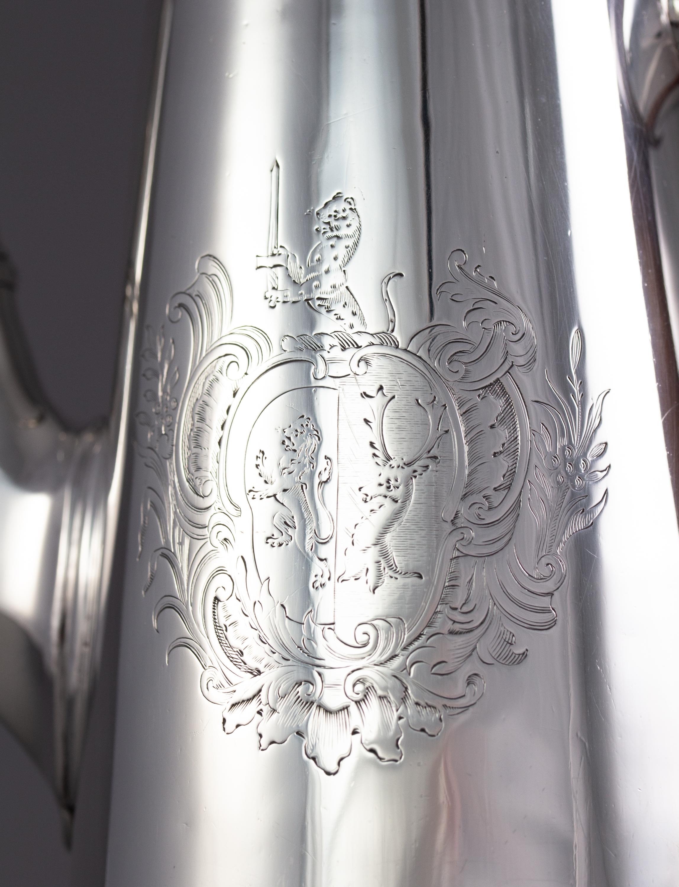 George II Silver Coffee Pot London 1730 by Thomas Farren 8