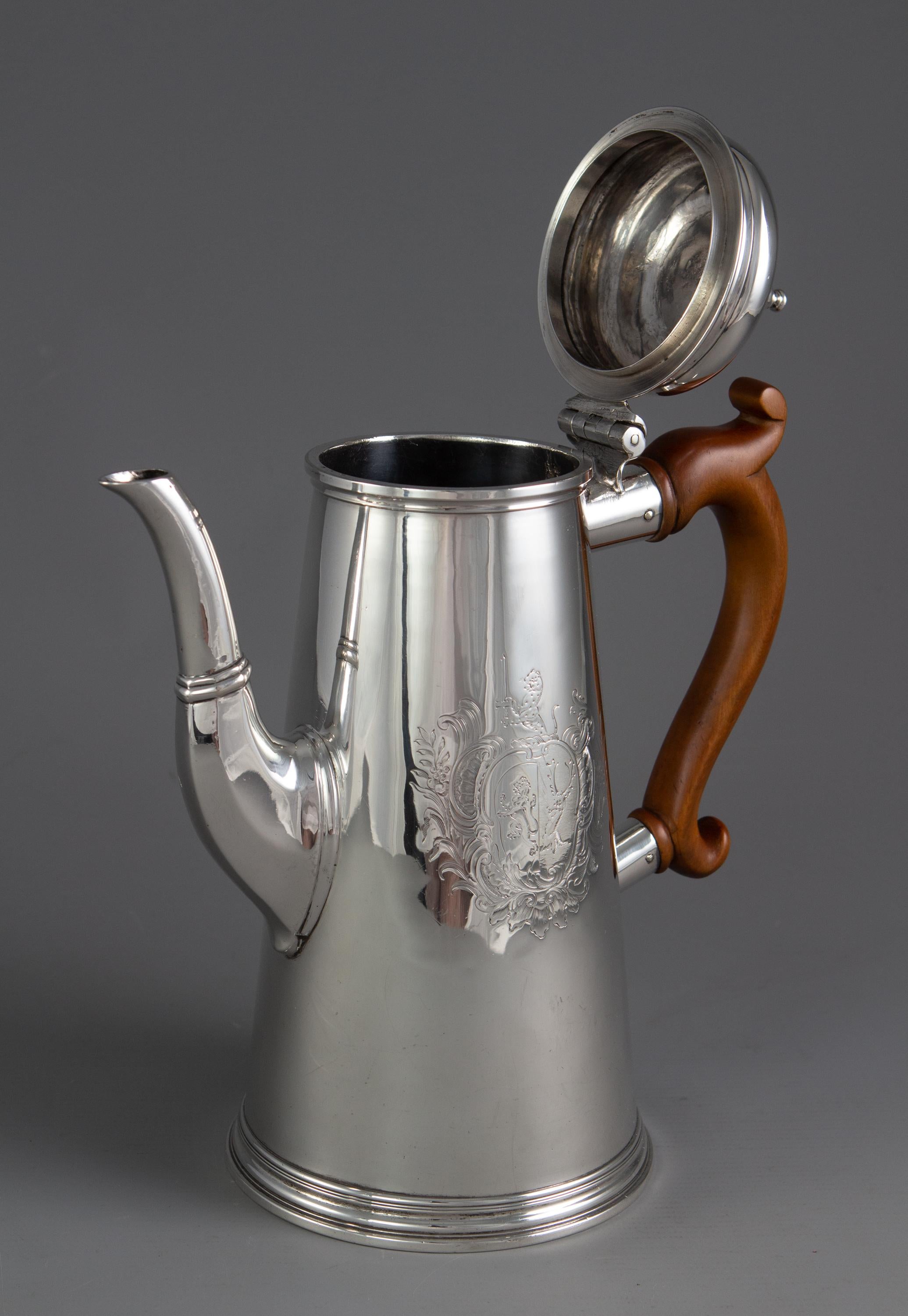 Sterling Silver George II Silver Coffee Pot London 1730 by Thomas Farren