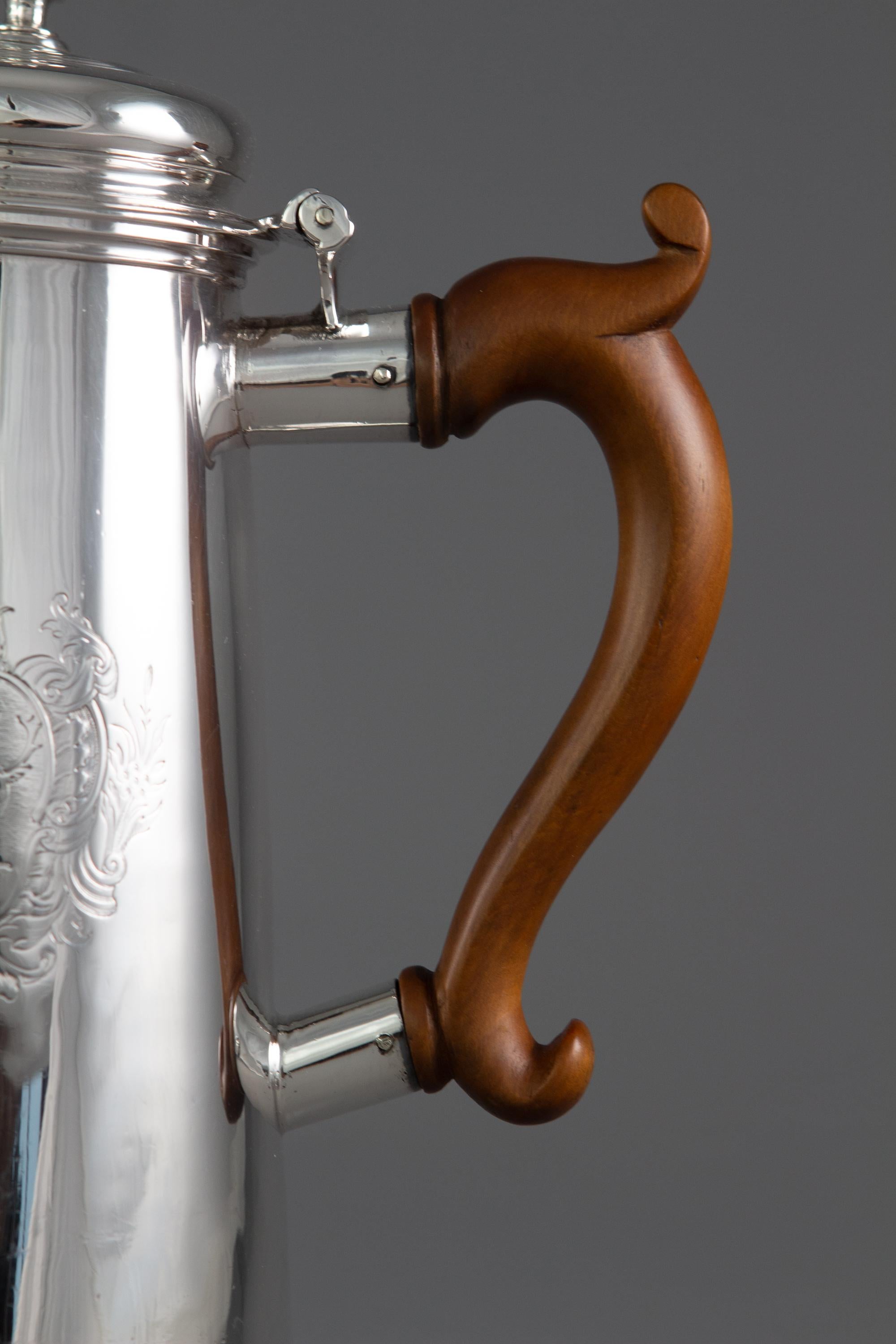 George II Silver Coffee Pot London 1730 by Thomas Farren 1
