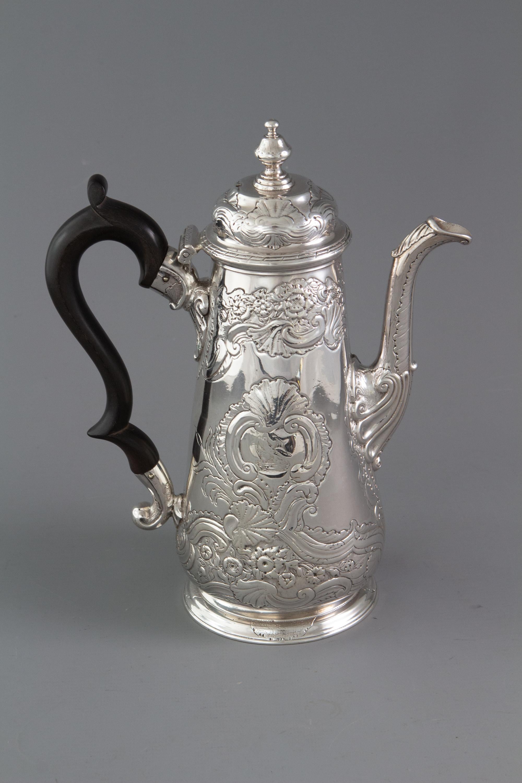 George II Silver Coffee Pot London 1738 by Christian Hillan 2