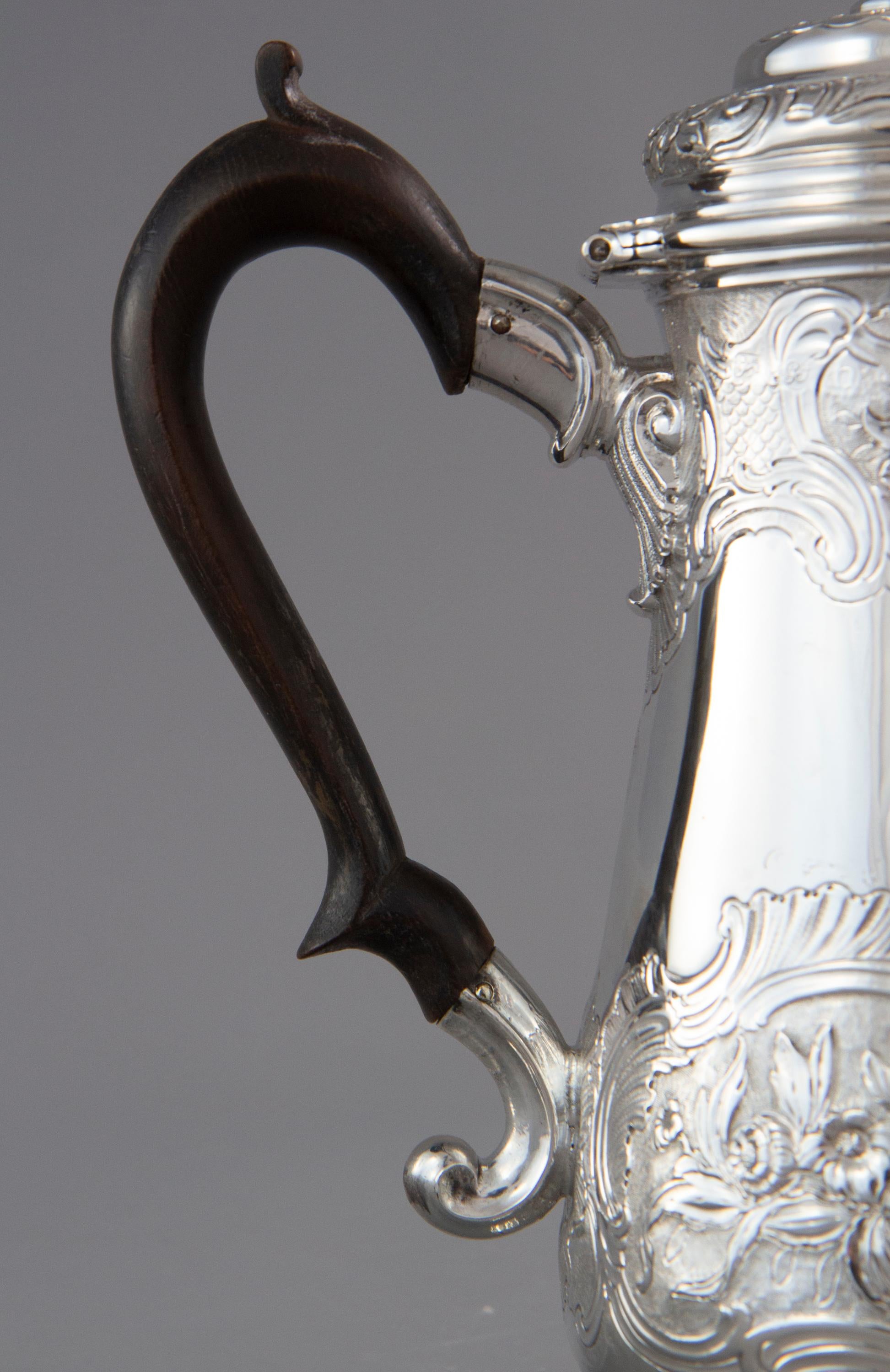 George II Silver Coffee Pot London 1743, Gabriel Sleath 7