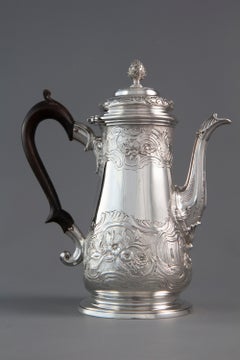 George II Silver Coffee Pot London 1743, Gabriel Sleath