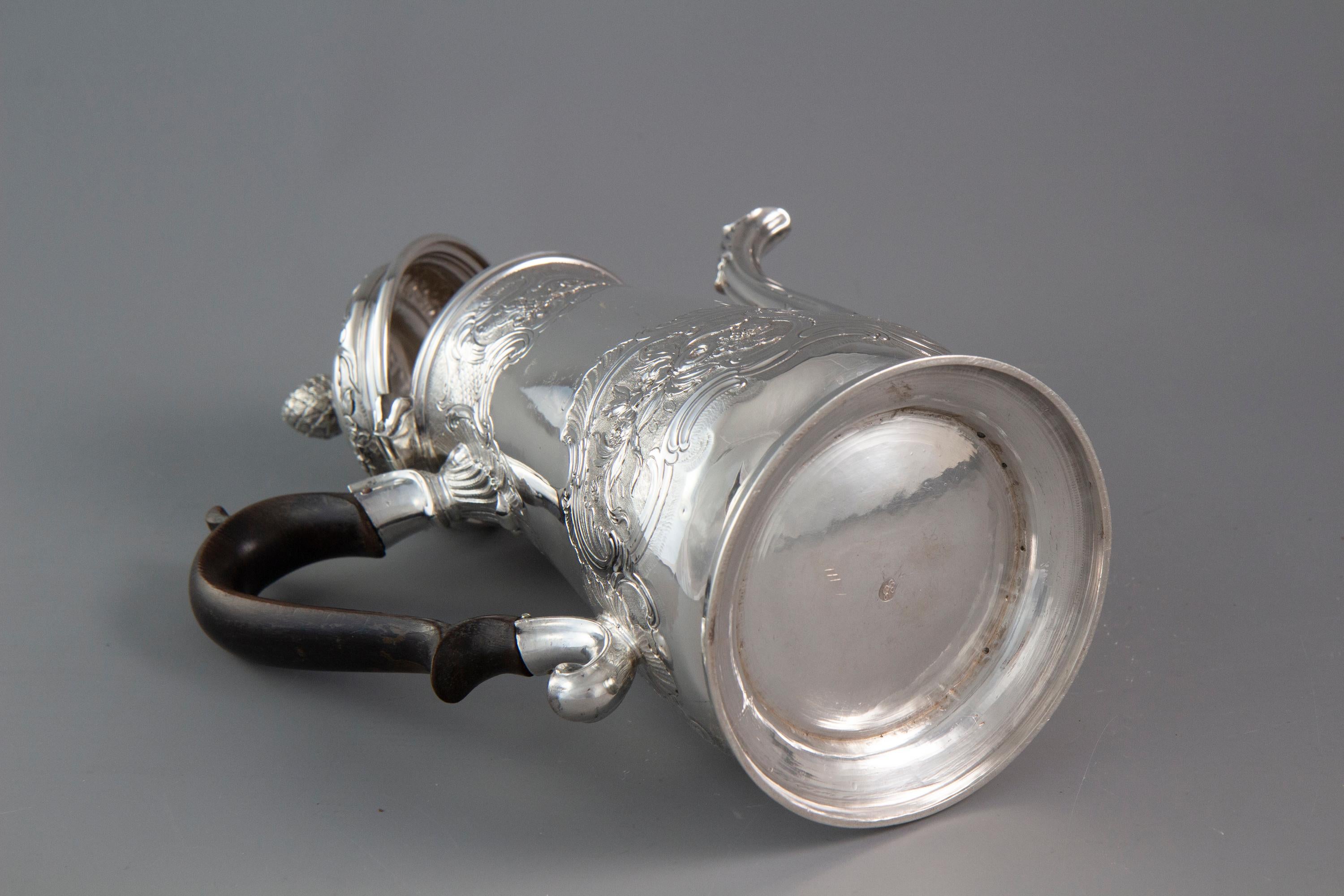 George II Silver Coffee Pot London 1743, Gabriel Sleath 1