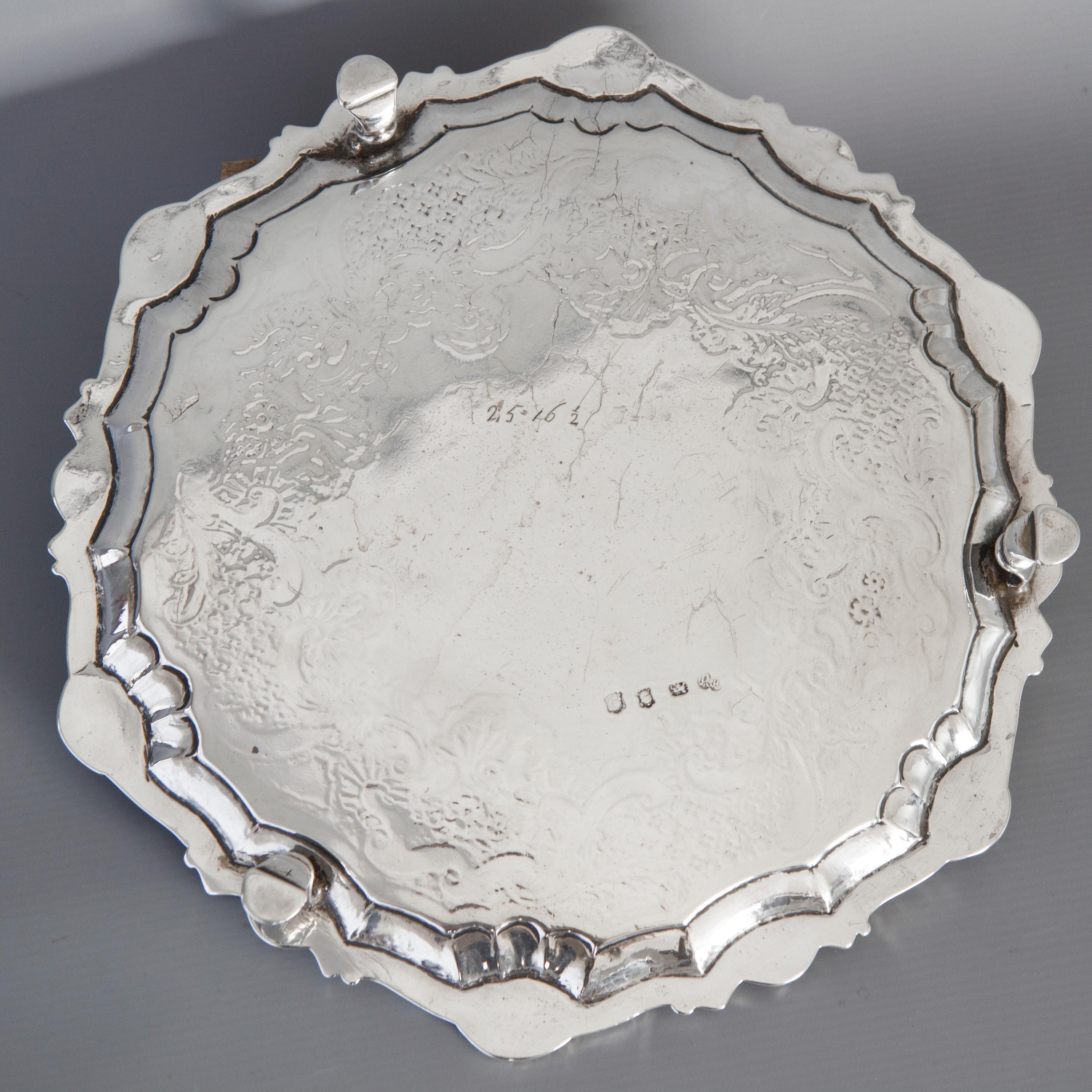English George II Silver Salver London 1740 by Robert Abercromby