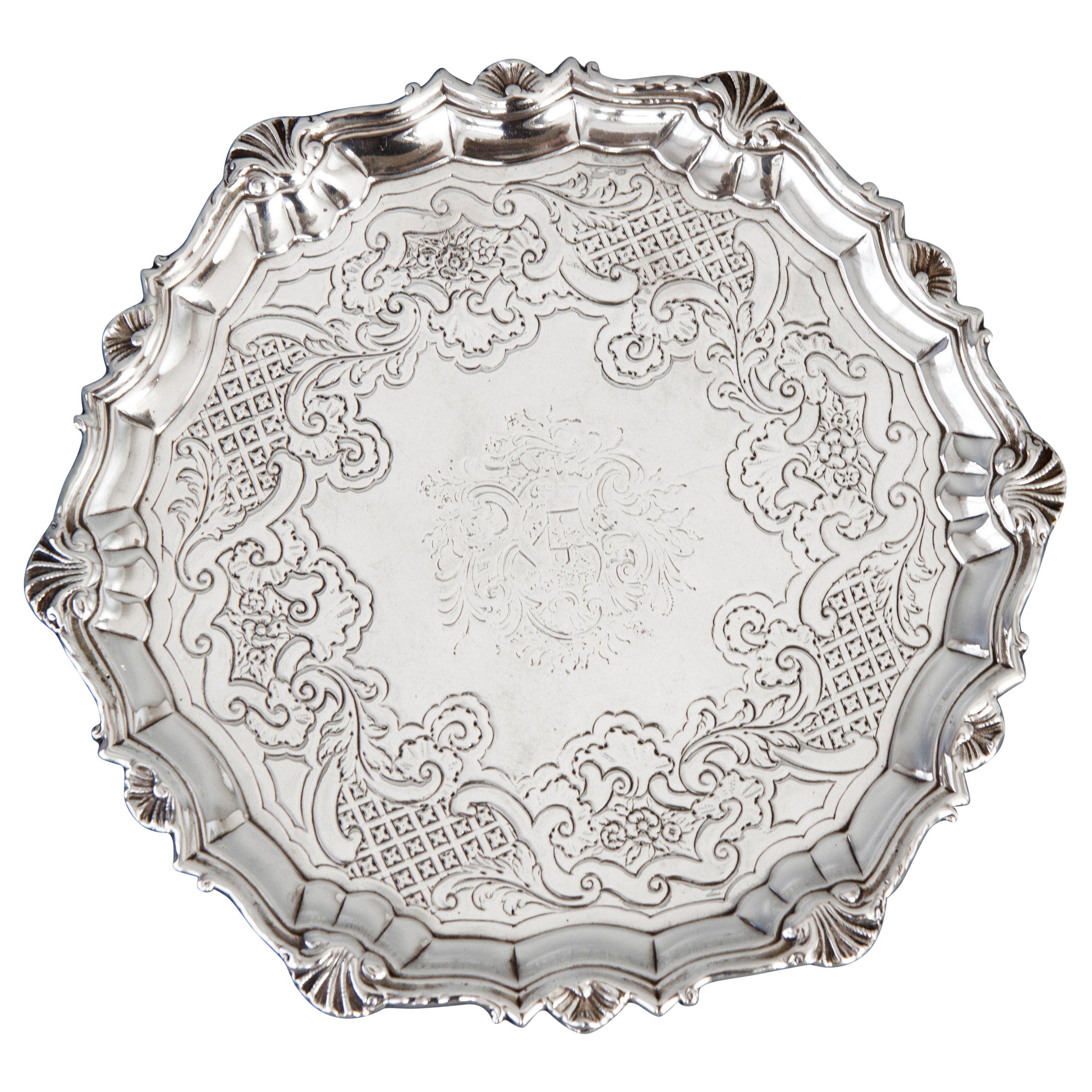George II Silver Salver London 1740 by Robert Abercromby