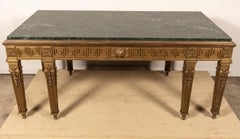 George II Style Marble-Top and Gilt Bronze Library or Dining Table