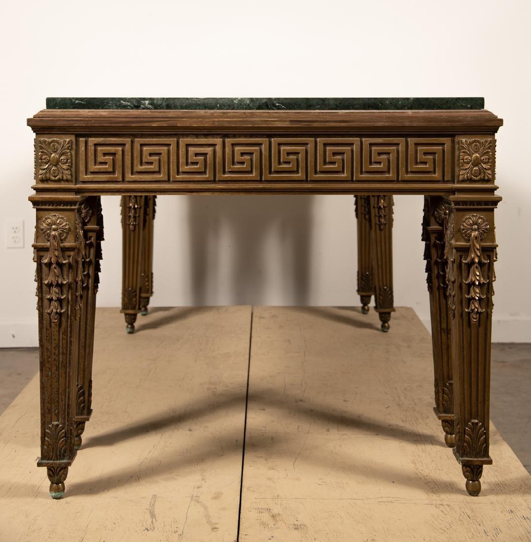 American George II Style Marble-Top and Gilt Bronze Library or Dining Table For Sale