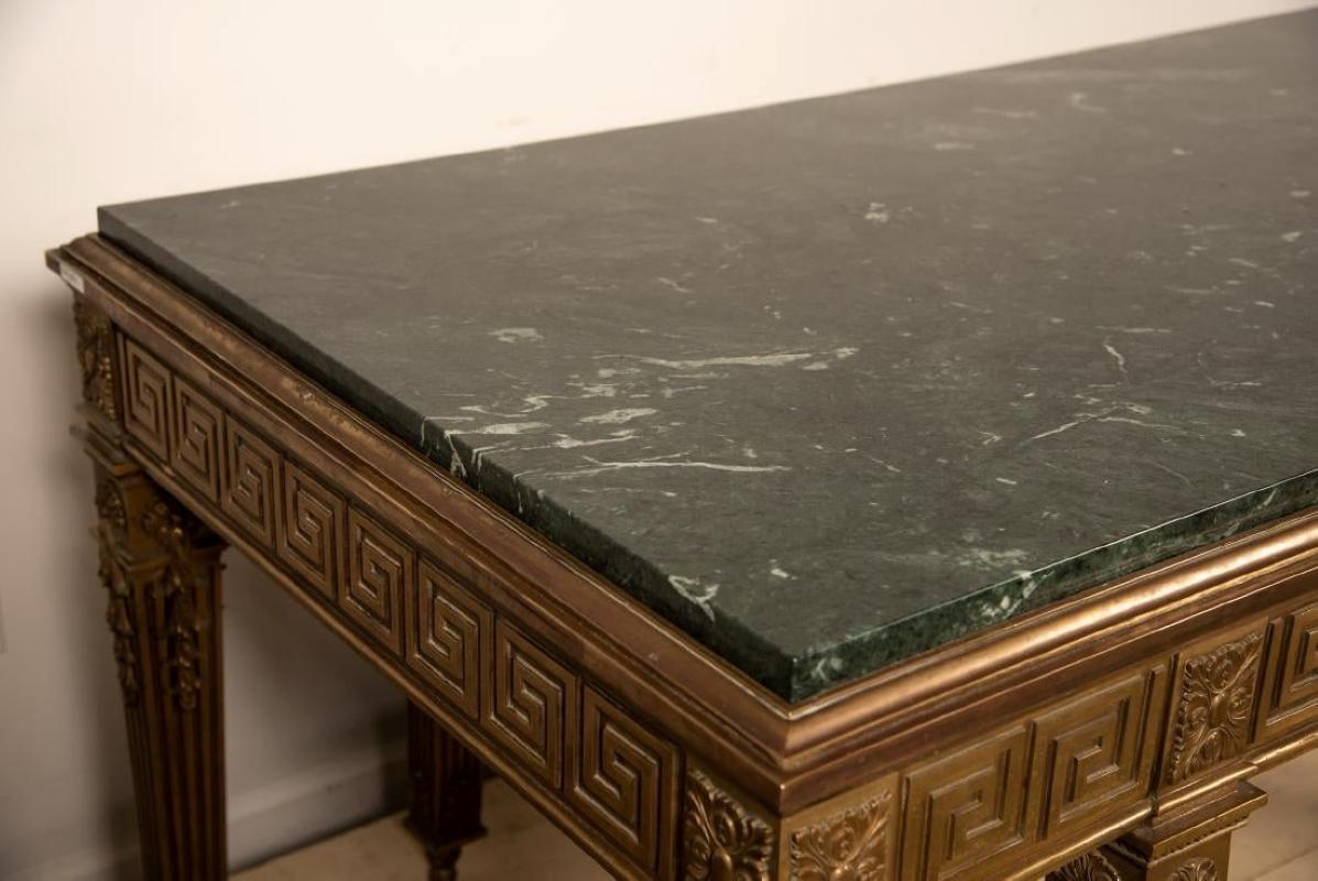 George II Style Marble-Top and Gilt Bronze Library or Dining Table In Good Condition For Sale In Atlanta, GA