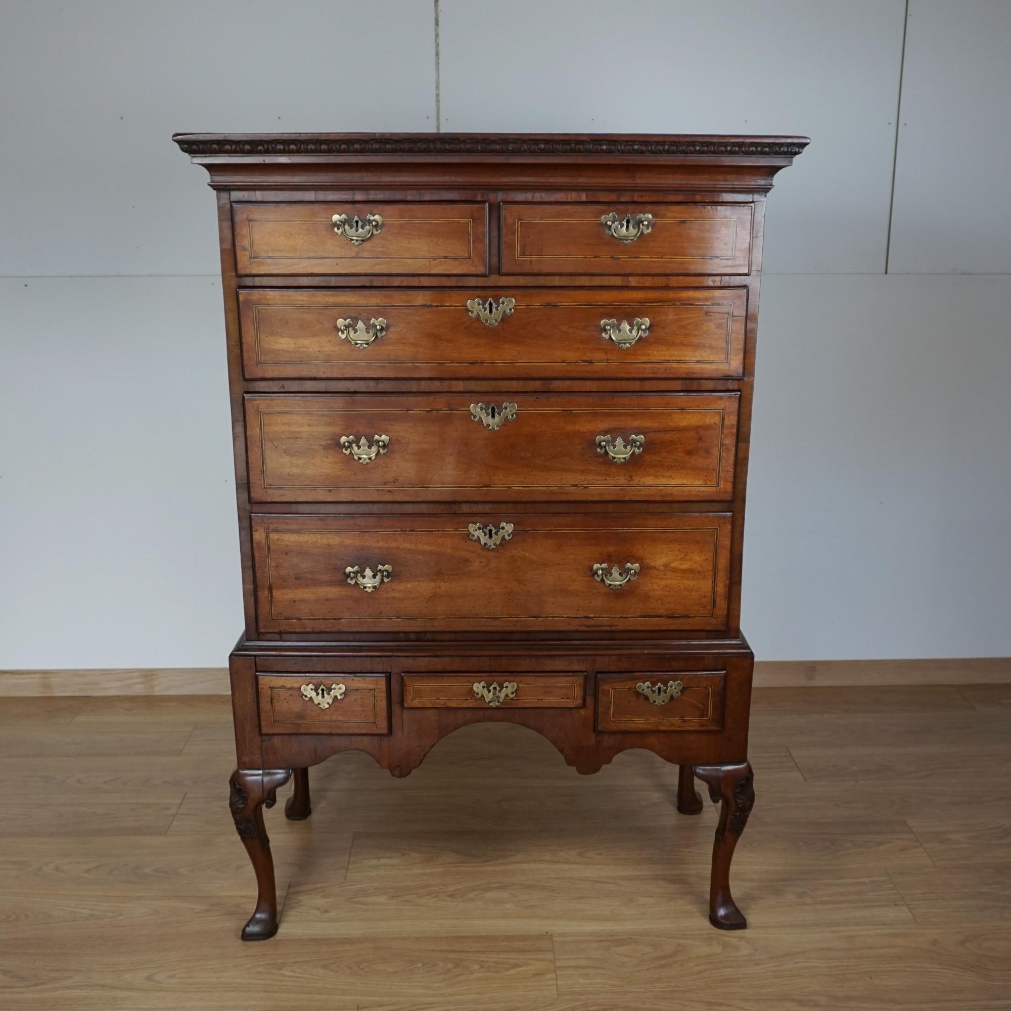 English A George II Walhut Chest on Stand Circa 1730 For Sale