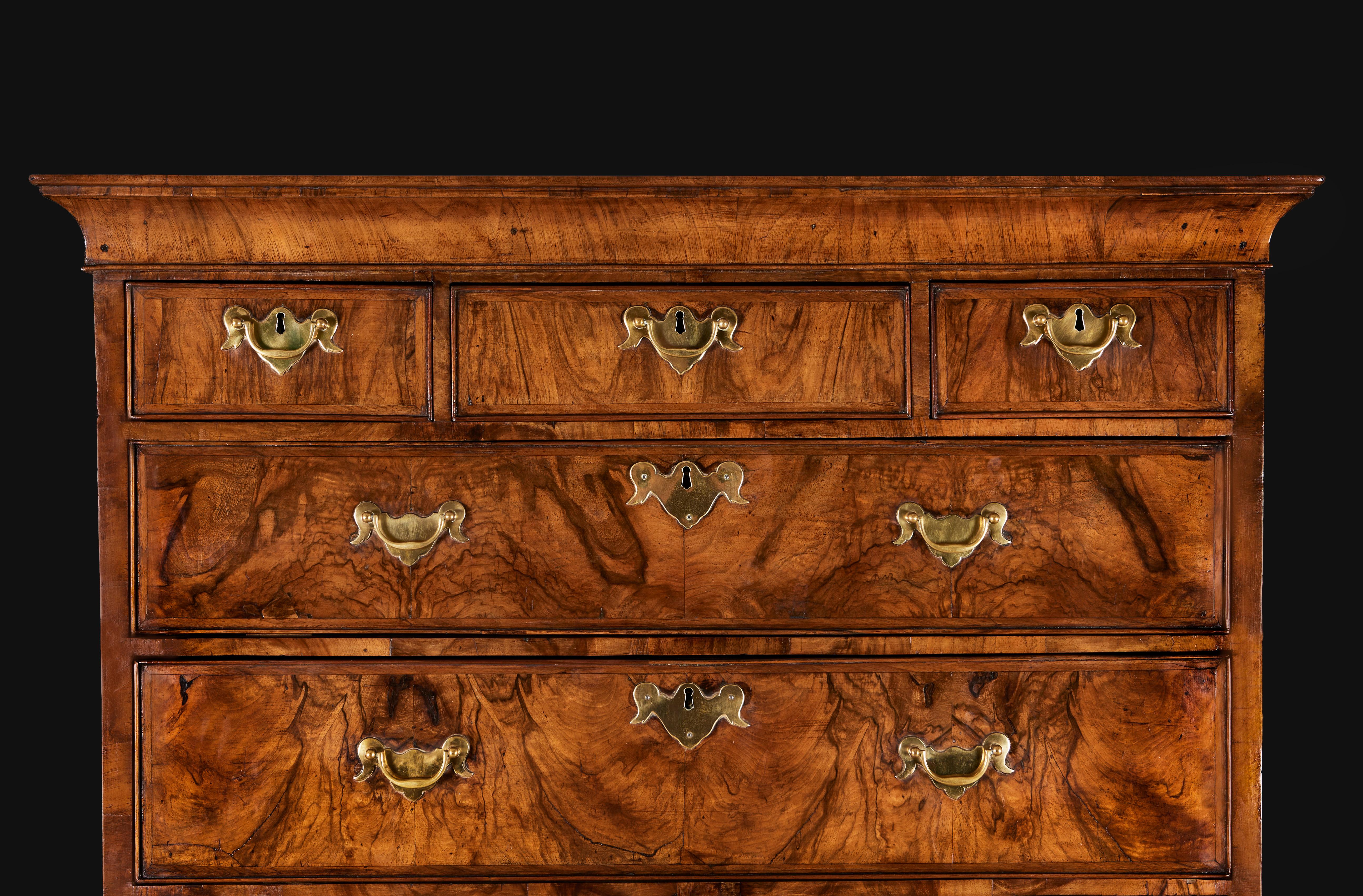 English A George II Walnut Chest on Chest  For Sale