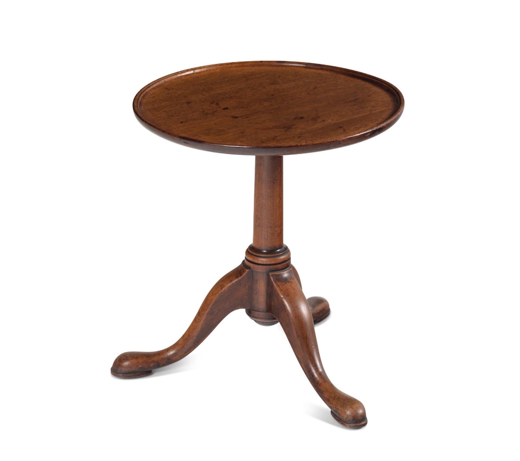 English A George II Walnut Side Table or Candle Stand Mid 18th Century. Great patina.