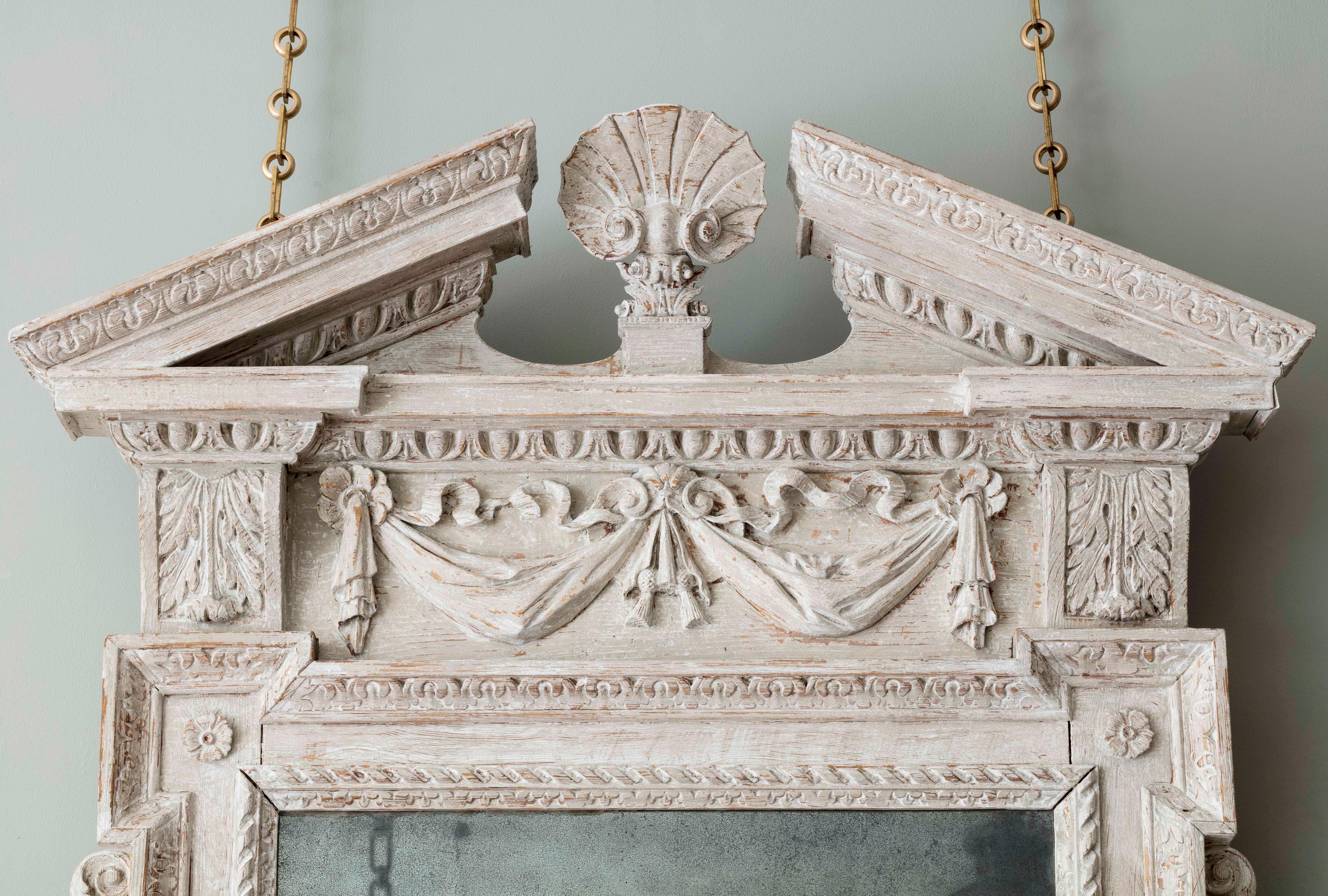 British George II White Painted Mirror For Sale