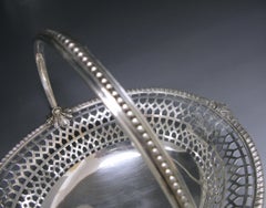 George III Antique Silver Cake Basket Made by Edward Aldridge, 1760