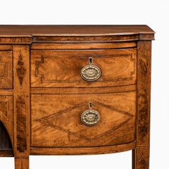 George III Breakfront Yew-Wood Inlaid Mahogany Sideboard