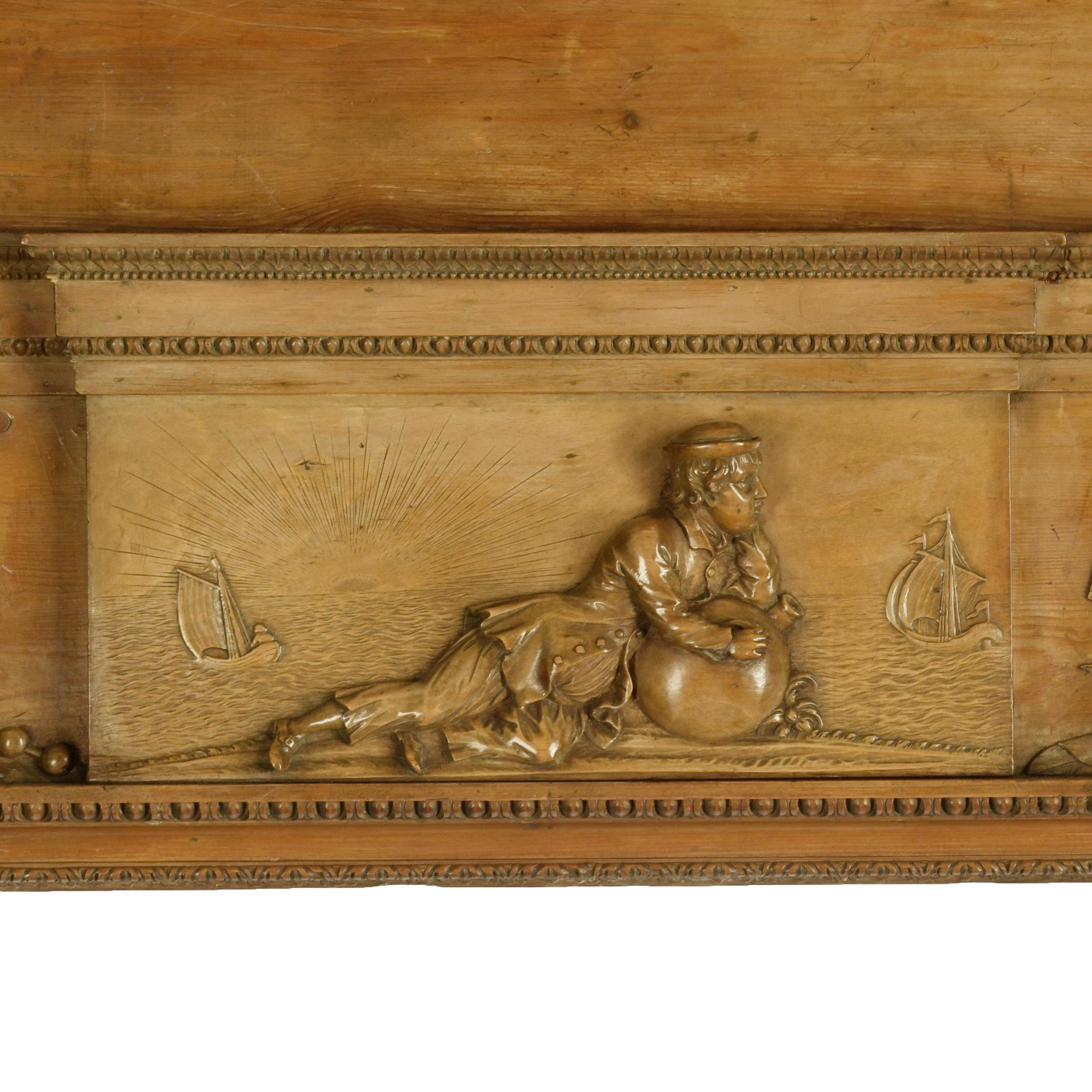 A George III carved pine chimneypiece from The Marine Society by Tousey, 1775 For Sale 5