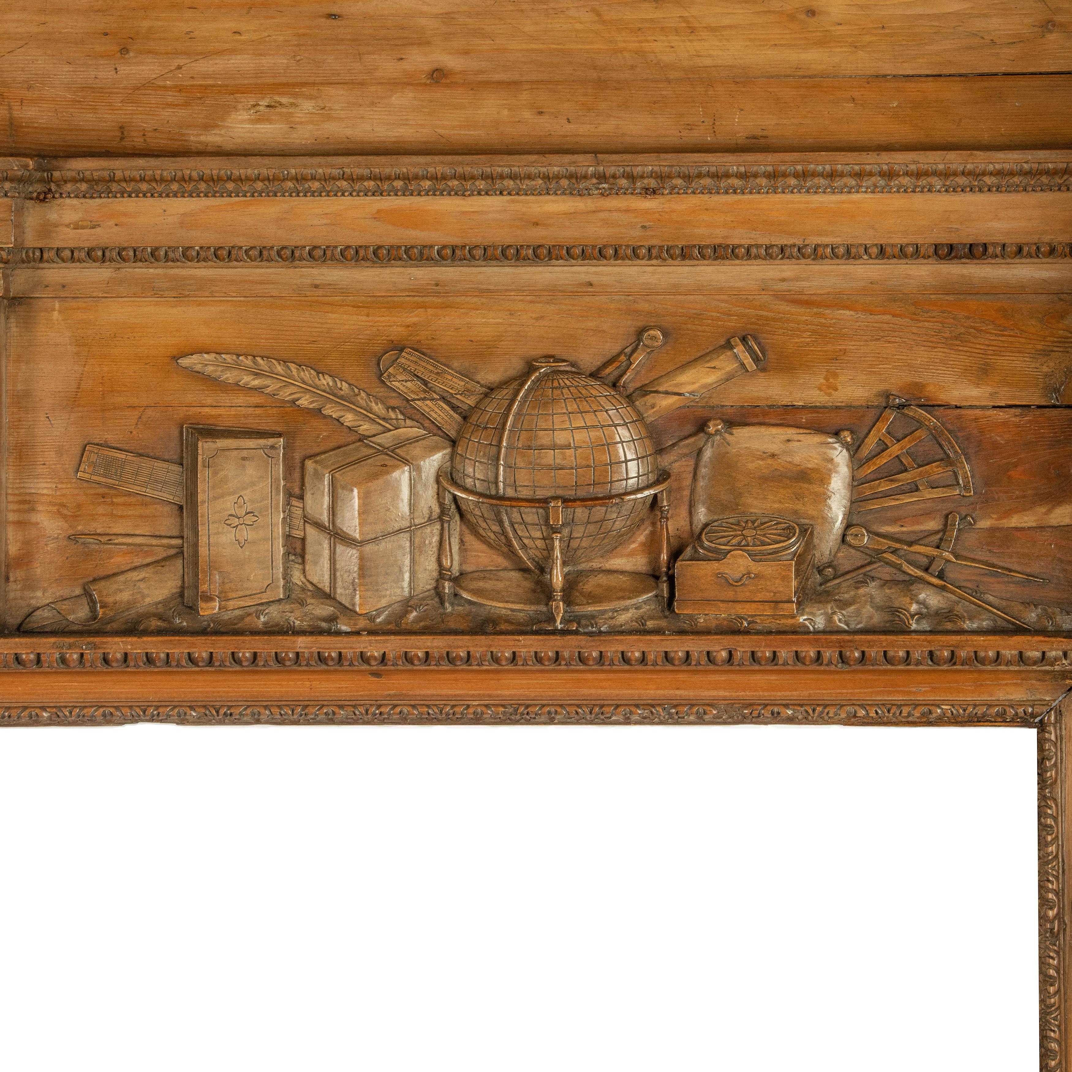 A George III carved pine chimneypiece from The Marine Society by Tousey, 1775 For Sale 4