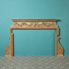 Antique A George III Carved Pine Chimneypiece Mantel